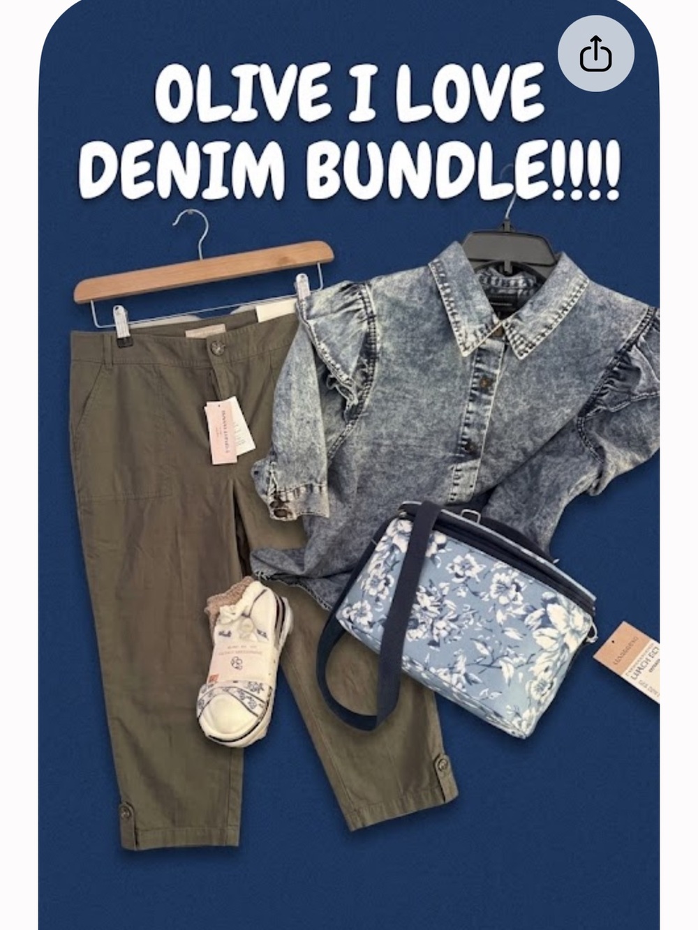 Banana Republic Olive Green Capris nwt denim top lunch box socks 4 pc